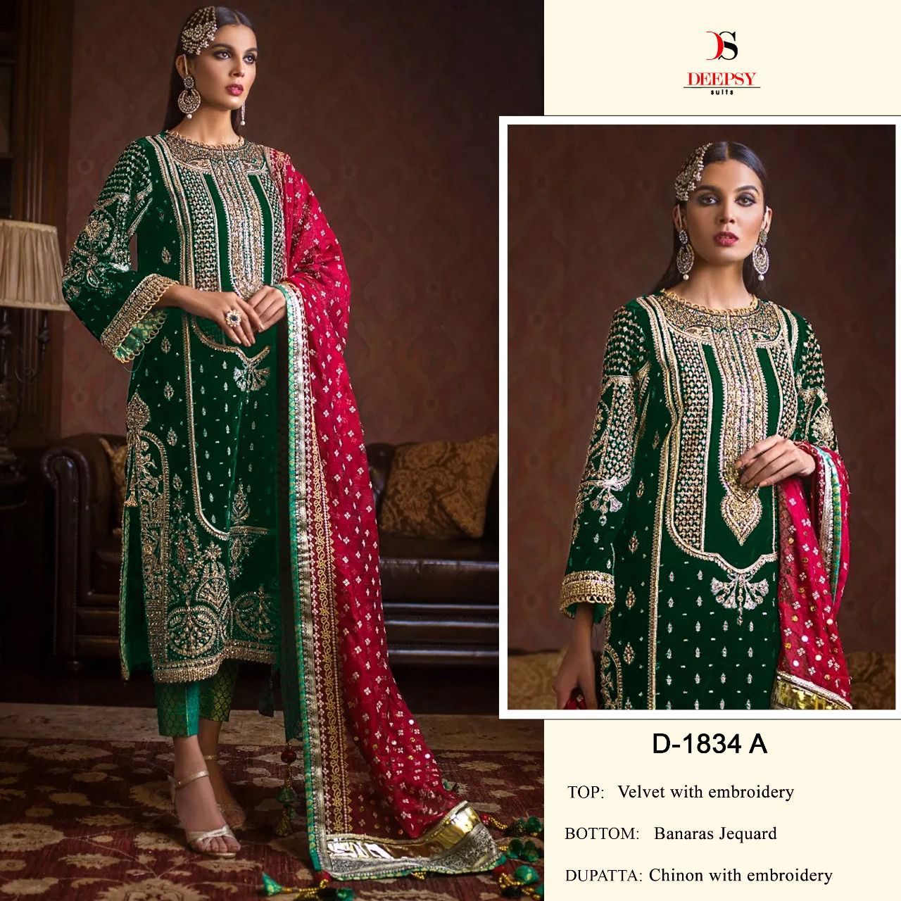 Anaya velvet 2 By Deepsy Velvet Embroidery Salwar Kameez